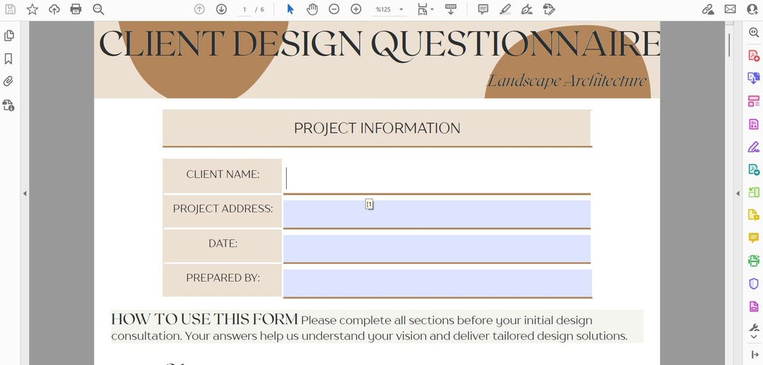 Questionare Landscape Landscape Design Client Questionnaire for Freelance Landscape ...