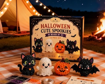 Halloween Beaded Animal DIY Kit – 3D Spooky Figures Craft Set
