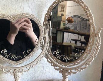 Personalised Vintage Vanity Mirror: Custom Text Keepsake for Mum