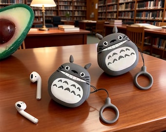 Cute Totoro AirPods Case, Gray Silicone Earbuds Cover, Kawaii Cartoon Apple Earphone Case ,Cover for AirPods Pro&AirPods 1/2/3/4