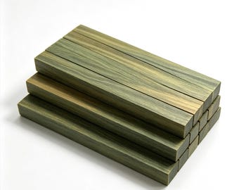 Green Sandalwood Lumber Blanks for Knife Handles, Wood Carving, Craft Projects