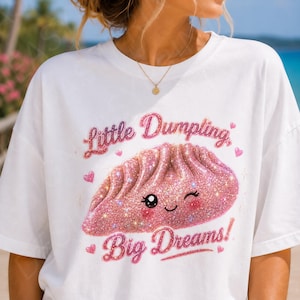 Glitter Dumpling Clipart, Kawaii Girl Shirt Design, Sublimation PNG (Digital Download)