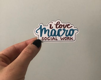 I Love Macro Social Work vinyl sticker