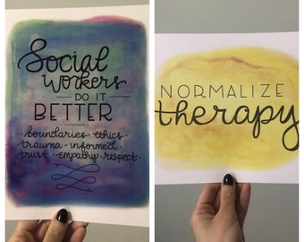 2- 8x10” Social Work/ Therapy print pack