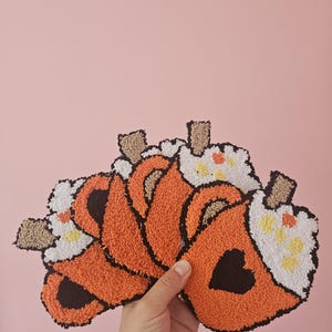 Punch Needle Coaster– Handmade Mug Rug- Pumpkin Spice Latte Punch Needle Coaster