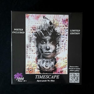 Limited Edition 20 piece only release/Abstract tattoo style puzzle/artist designer collectible/rare/ jigsaw. TIMESCAPE