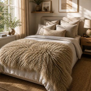 Luxury Mongolian Lamb Fur Bed Runner
Chemin de lit de luxe en fourrure d’agneau mongol
Runner da letto di lusso in pelliccia di agnello mongolo
Camino de cama de lujo de piel de cordero mongol
Luxuriöser Bettläufer aus mongolischem Lammfell