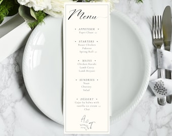 Islamic Wedding Menu Card Template: Minimalist Bismillah Design (Digital Download)