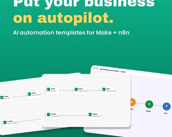 AI Automation Templates Make.com and n8n Workflows Bundle AI Business Automation for Marketing Sales and Productivity