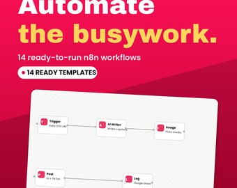 n8n Templates 14 AI Automation Workflows for n8n Social Media and Business Automation Templates n8n Workflow Bundle