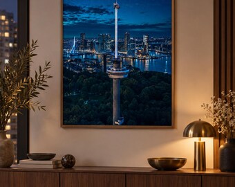Euromast Rotterdam skyline poster | cityscape night photography