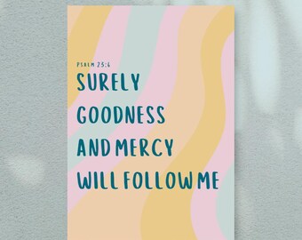 Christliche Postkarte Psalm 23:6 Ermutigung Trost Heilung Bibelvers