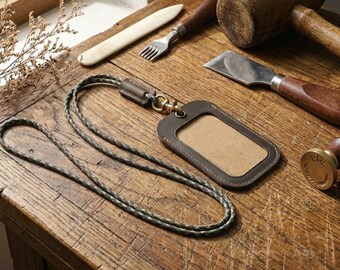 Troquel de corte para portatarjetas de identificación con esquinas redondeadas, estuche para tarjetas con cordón de cuero para el cuello, etiqueta para equipaje, bolsa para identificación de trabajo, herramienta para manualidades en cuero, regalo hecho a mano.