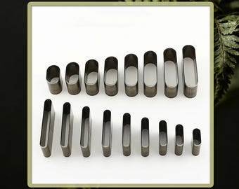 Oval abgerundete Rechteck Leder sterben Schnitt Messer Form, Blank Metall Punch Cutter für Leathercraft