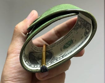 Troquel de corte para cartera con clip de cuero, tarjetero delgado para bricolaje, estuche para tarjetas con clip de metal, billetera minimalista, herramienta para manualidades, regalo hecho a mano