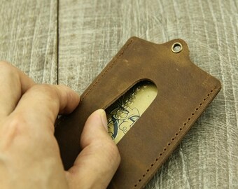 Single Slot ID Card Holder Cutting Die, DIY Leather Luggage Tag, Neck Strap Card Case, Minimalist Credit Card, Craft Tool, Handmade Gift