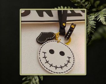 Troquel de corte para llavero de Jack Skellington, dije de pesadilla de cuero para manualidades, llavero de Halloween, adorno para bolso espeluznante, herramienta para manualidades, regalo hecho a mano
