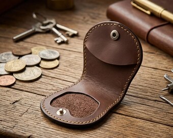 Fustella semicircolare per mini portamonete, astuccio in pelle fai da te per piccoli oggetti, porta auricolari curvo, custodia tascabile.