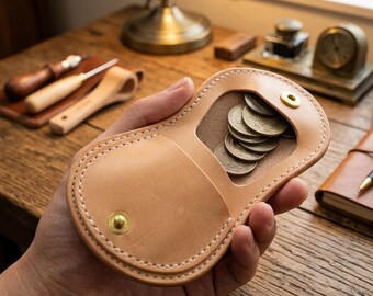Fustella per portamonete a ferro di cavallo, mini astuccio in pelle fai da te per monete, custodia per auricolari con chiusura a scatto, piccola borsa portaoggetti tascabile