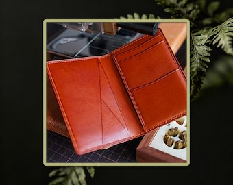 Tarjetero plegable minimalista con troquel, cartera de cuero DIY, tarjetero multiranura, organizador de identificación delgado, herramienta para manualidades, regalo hecho a mano