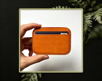 Troquel de corte para tarjetero con bordes redondeados, cartera minimalista de cuero para manualidades, tarjetero delgado, organizador de identificación compacto, herramienta para manualidades, regalo hecho a mano