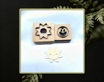 Troquel de corte para colgante de bolso con girasol sonriente, colgante de cuero DIY, accesorio de cara feliz, adorno para bolso de 8,5 cm, herramienta para manualidades, regalo hecho a mano