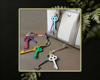 Llavero vintage con forma de llave, troquel de corte, colgante de cuero para llaves DIY, accesorio para bolso de diseño, adorno colorido para llaves, herramienta para manualidades, regalo hecho a mano
