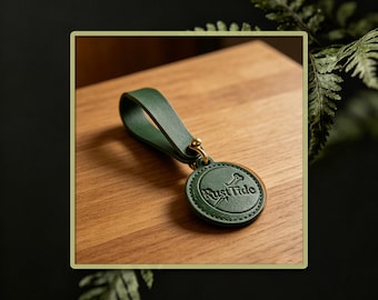 Troquel de corte para llavero redondo de cuero, etiqueta con logotipo personalizado, llavero grabable, adorno para bolso de marca, manualidades de cuero DIY, accesorio hecho a mano