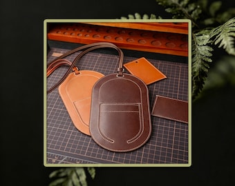 Bolsita ovalada para el cuello, troquel para cortar, bandolera de cuero DIY, funda minimalista para teléfono, monedero con cordón, herramienta para manualidades, regalo hecho a mano