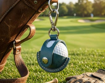 Fustella per custodia in pelle per palline da golf, portachiavi fai da te con chiusura a scatto per palline da golf, custodia portatile per palline da golf, ciondolo per borsa sportiva