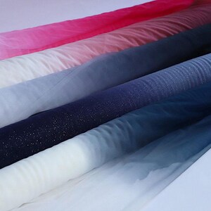 Soft Gradient Ombre Nylon Tulle Mesh Fabric Glitter Mesh Net Fabric for Dress and Home Decor