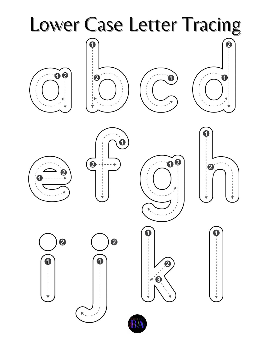 Large Lower Case Tracing - Etsy