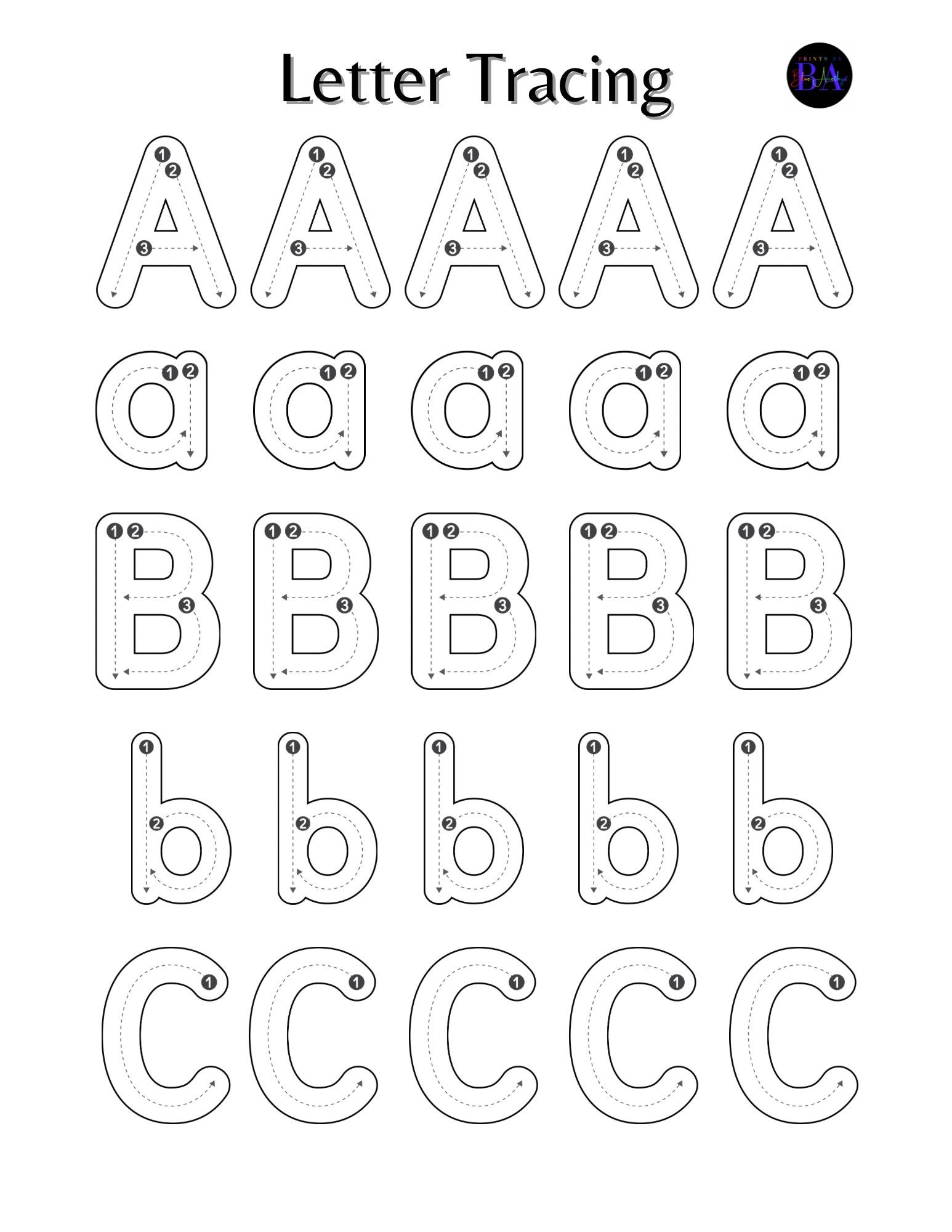 Tracing Pages - Upper & Lower Case Lines - Etsy