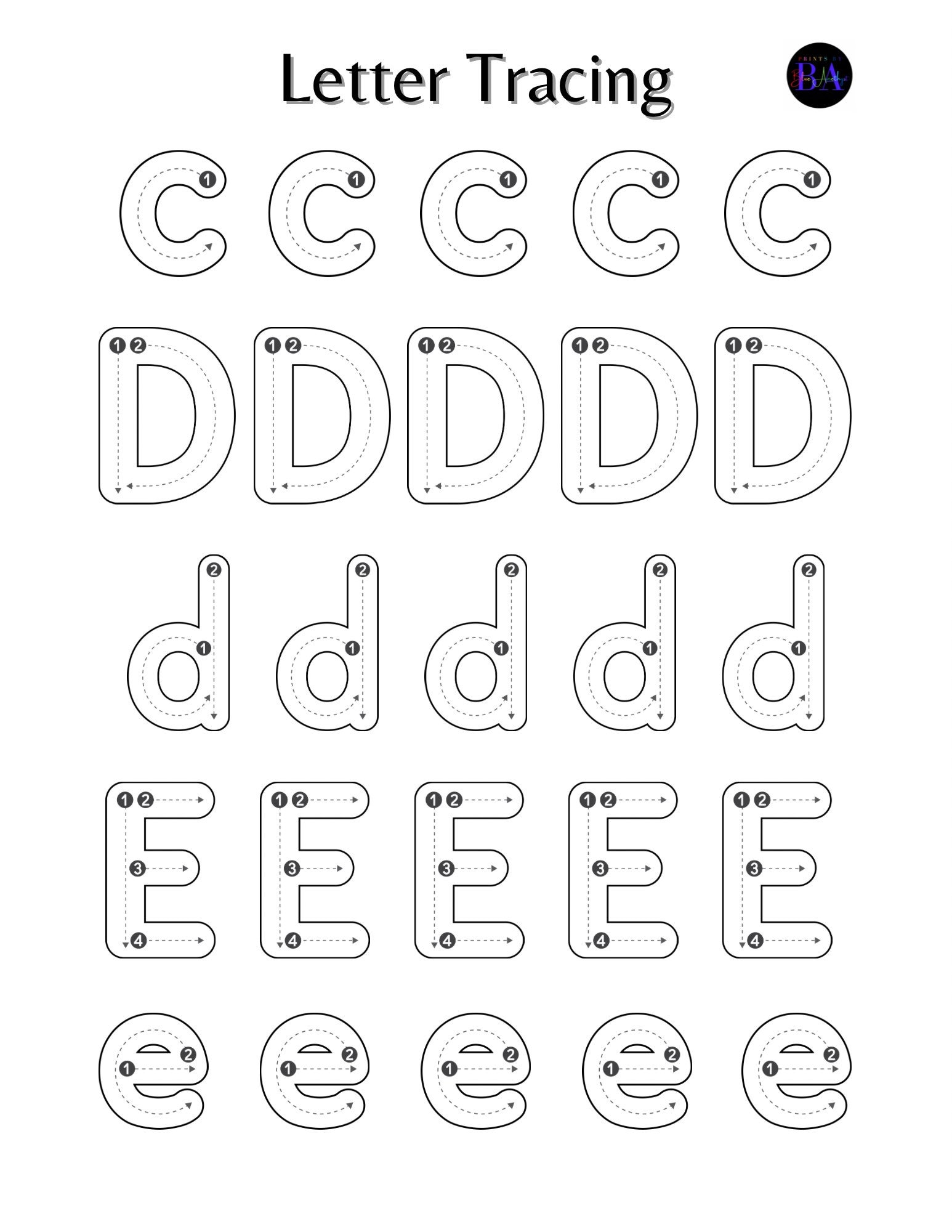 Tracing Pages - Upper & Lower Case Lines - Etsy