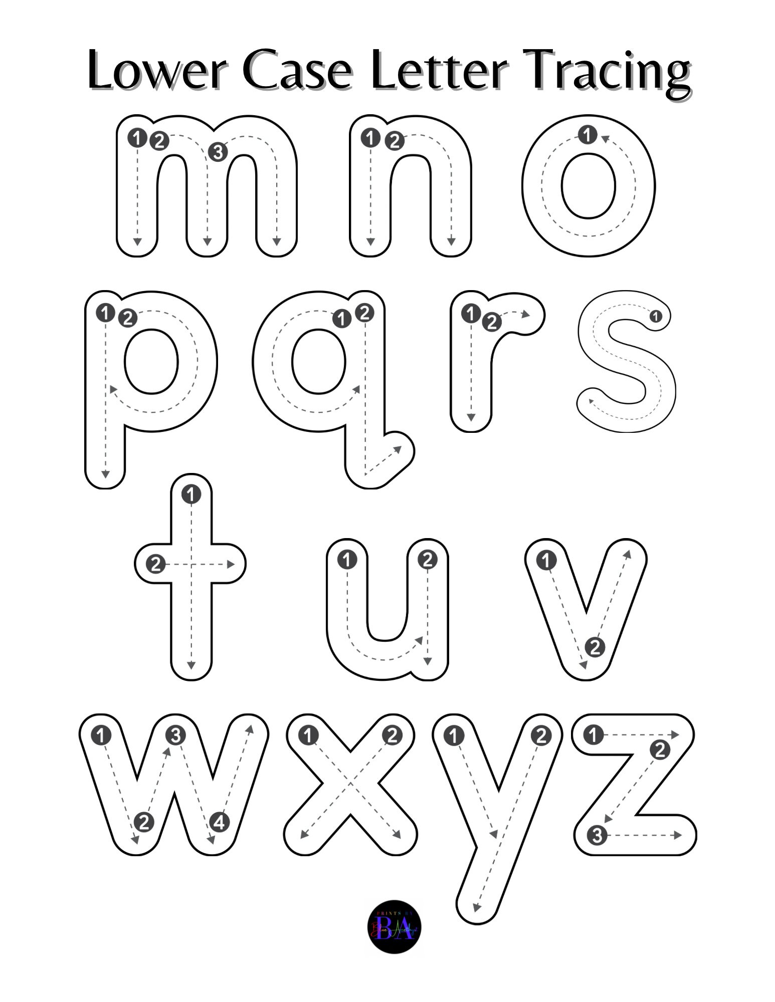 Large Lower Case Tracing - Etsy