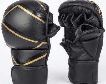 Custom Professional UFC Fighter Gloves Leather Grappling Gloves Sparring Training Gear