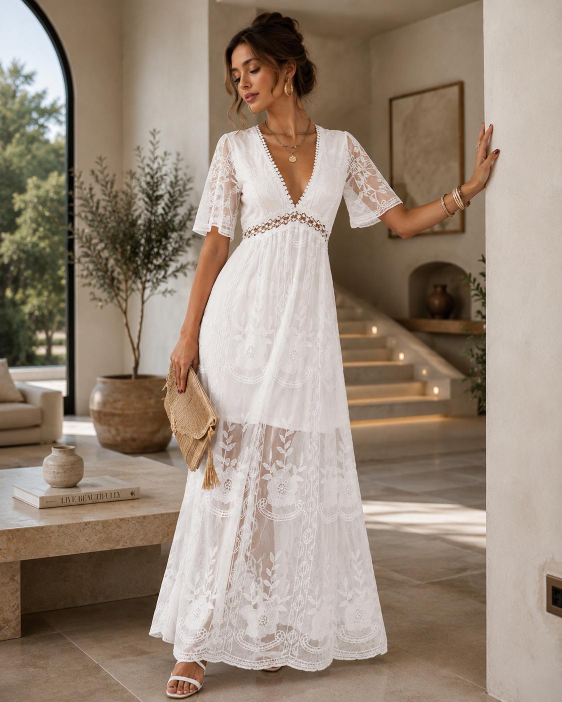 Embroidered Dress Wedding Guest - Etsy
