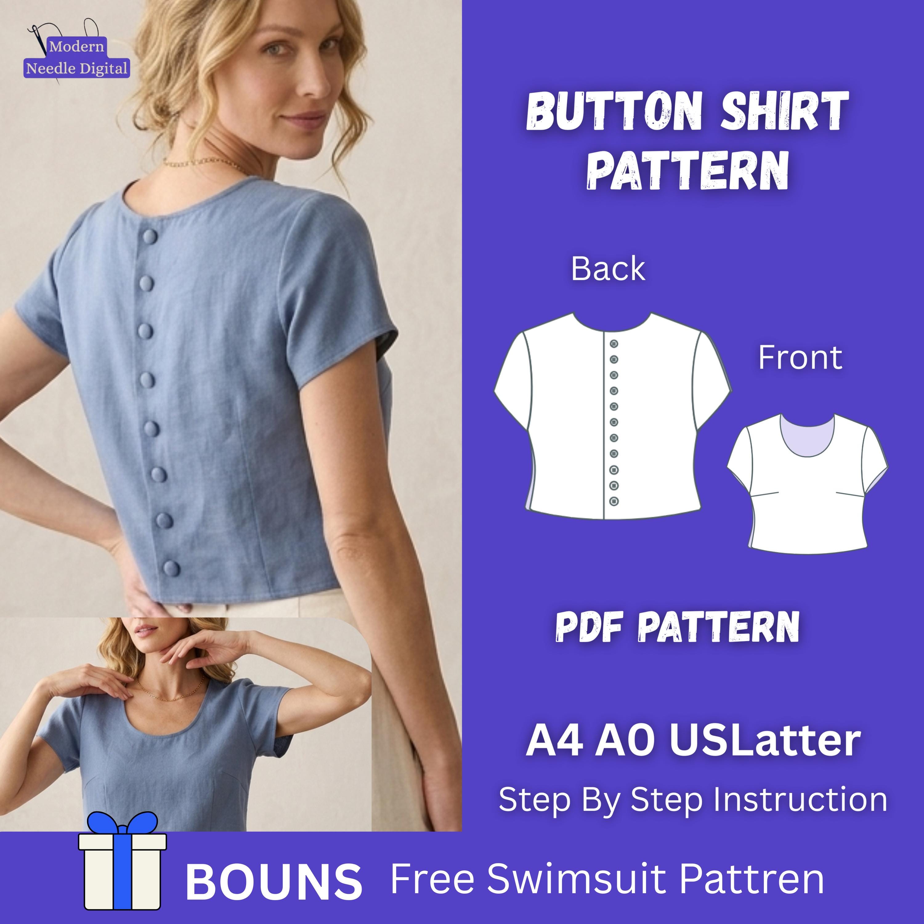 Back Button Blouse - Etsy Canada