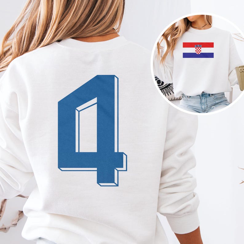 Croatian Tribute Design 2-Sided Player Style, Croatia #4 Jersey Football Soccer 2026 World USA Graphic Tee image 10