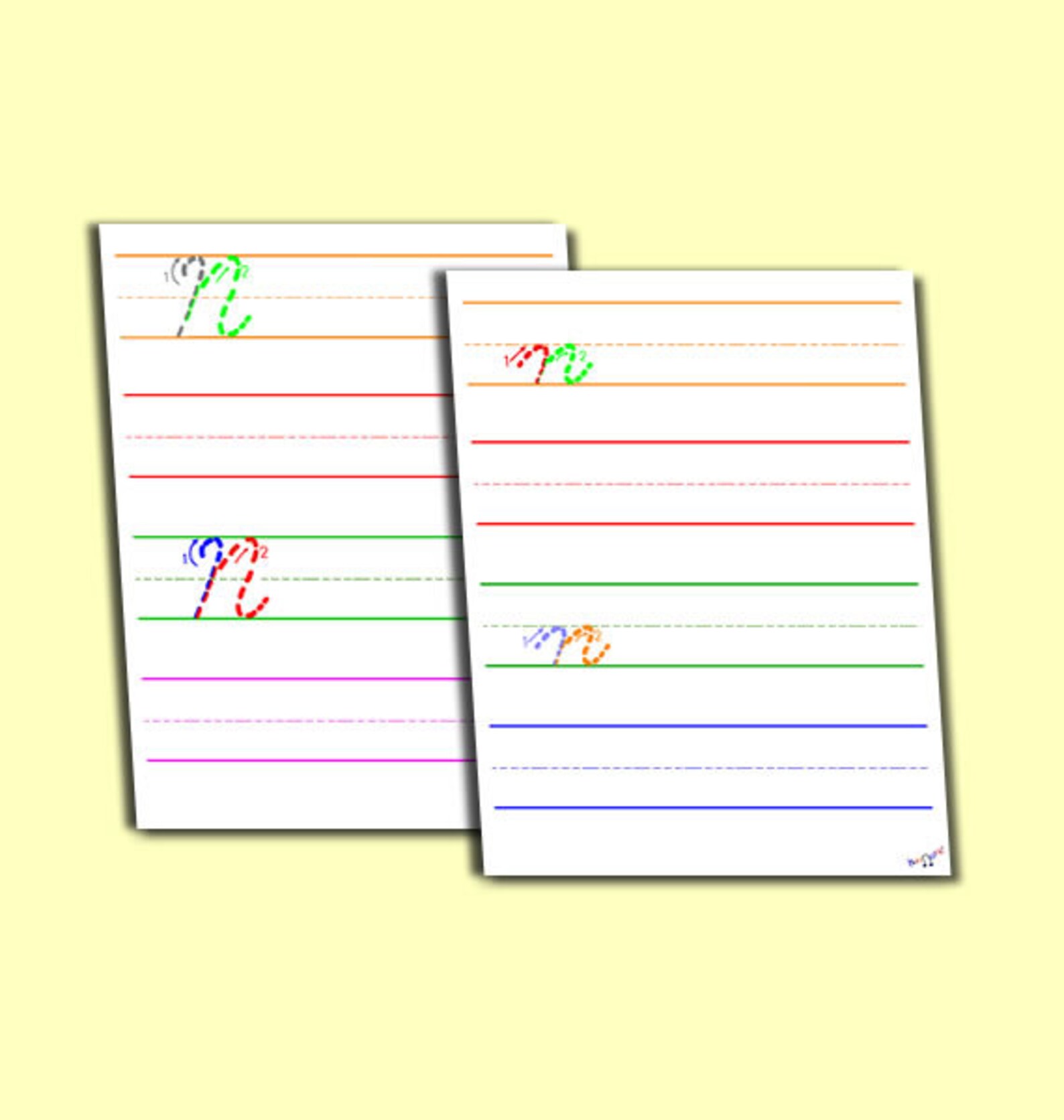 Cursive N Worksheet - Capital Cursive N, Lowercase Cursive N - Etsy