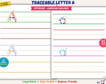 文字Aのなぞり書きワークシート、文字Aのなぞり書き練習、幼稚園・保育園向け印刷物、ホームスクーリング、ディスレクシア支援