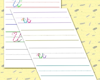 Cursive U worksheet - Capital Cursive U, Lowercase Cursive U