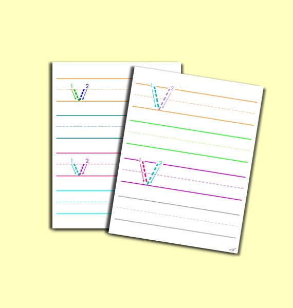 Letter V Worksheet - Color Coded Traceable Letter V Practice Tracing ...