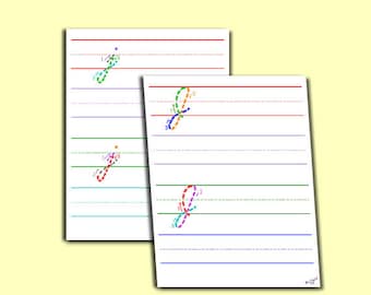 Schreibschrift J Arbeitsblatt - Großbuchstaben J, Kleinbuchstaben J