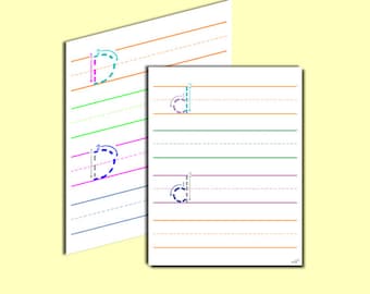Letter D Worksheets Color Coded Traceable Letter D Practice Tracing Preschool Kindergarten Homeschool Dyslexia Kids