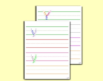 Letter Y Worksheet Color Coded Traceable Letter Y Practice Tracing Preschool Kindergarten Homeschool Dyslexia Kids