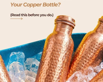 Ayurveda 100% Pure Copper Water Bottle – Ayurvedic Wellness Drinkware Handmade Hammered & Smooth Copper Bottle  Eco-Friendly Reusable Bottle
