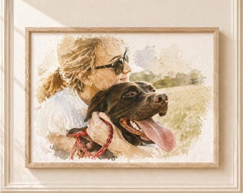 Retratos de mascotas 100% pintados a mano, retrato de mascota personalizado en acuarela, pintura de mascota pintada a mano a partir de una foto, retrato personalizado de perro o gato, regalo para mascotas