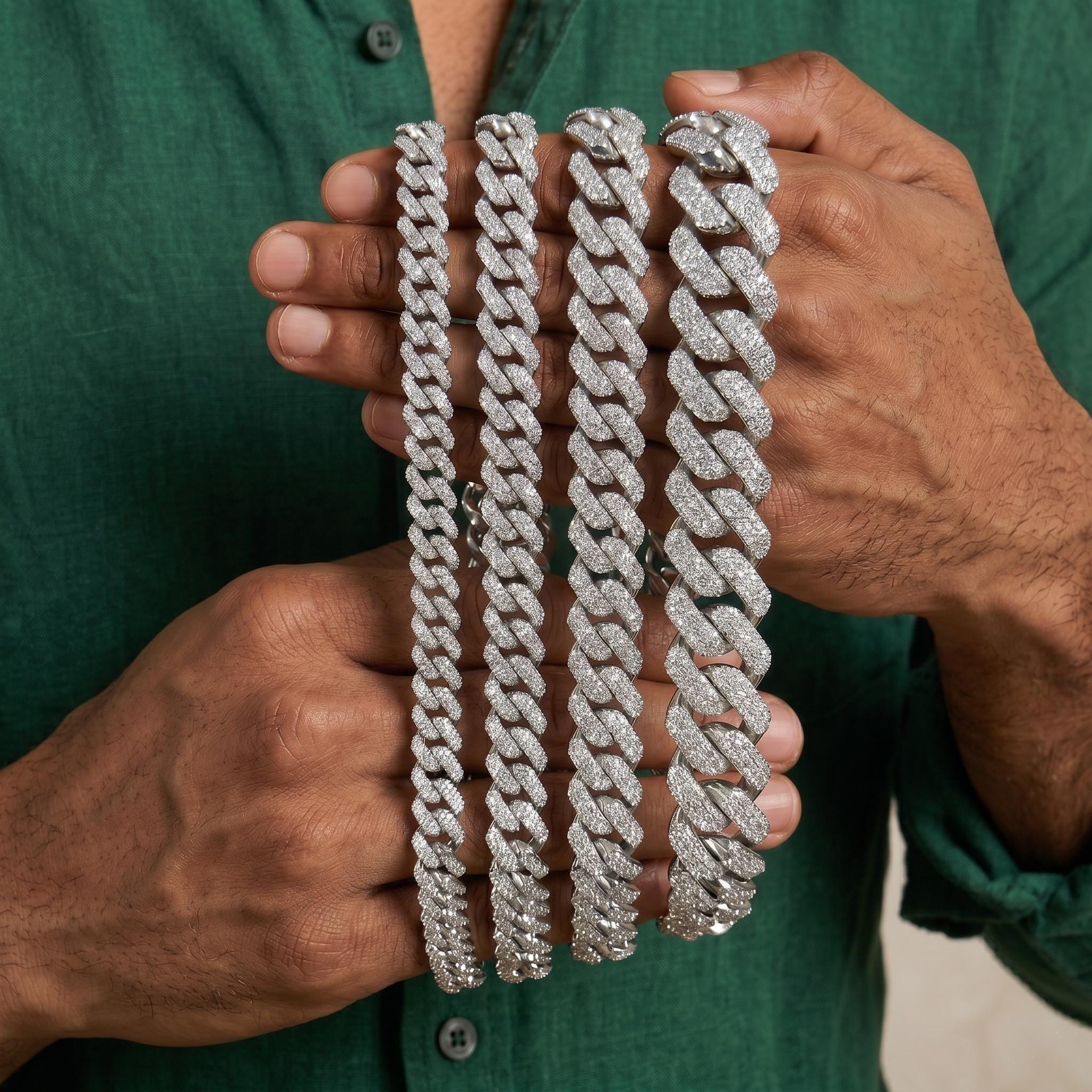 Iced out cuban chain - Etsy 日本