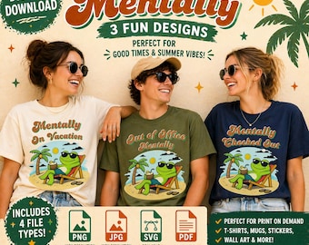 Paquete de archivos SVG para camisetas divertidas, diseño de camisetas de vacaciones, camisetas retro en formato PNG, JPG y SVG, camisetas con gráficos playeros, archivos para Cricut, camisetas digitales imprimibles, sublimación.